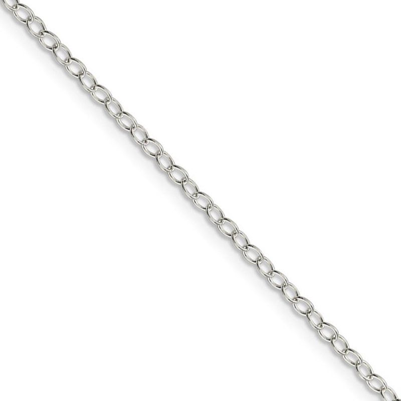 2.25mm, Sterling Silver, Solid Oval Cable Chain Necklace, 26 Inch